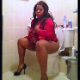 A big, black, South African girl takes a piss and a shit while sitting on a toilet. A couple of plops are heard. She wipes her ass, shows us the dirty wipes, then spreads her ass for the camera. Square format video. Over 6.5 minutes.